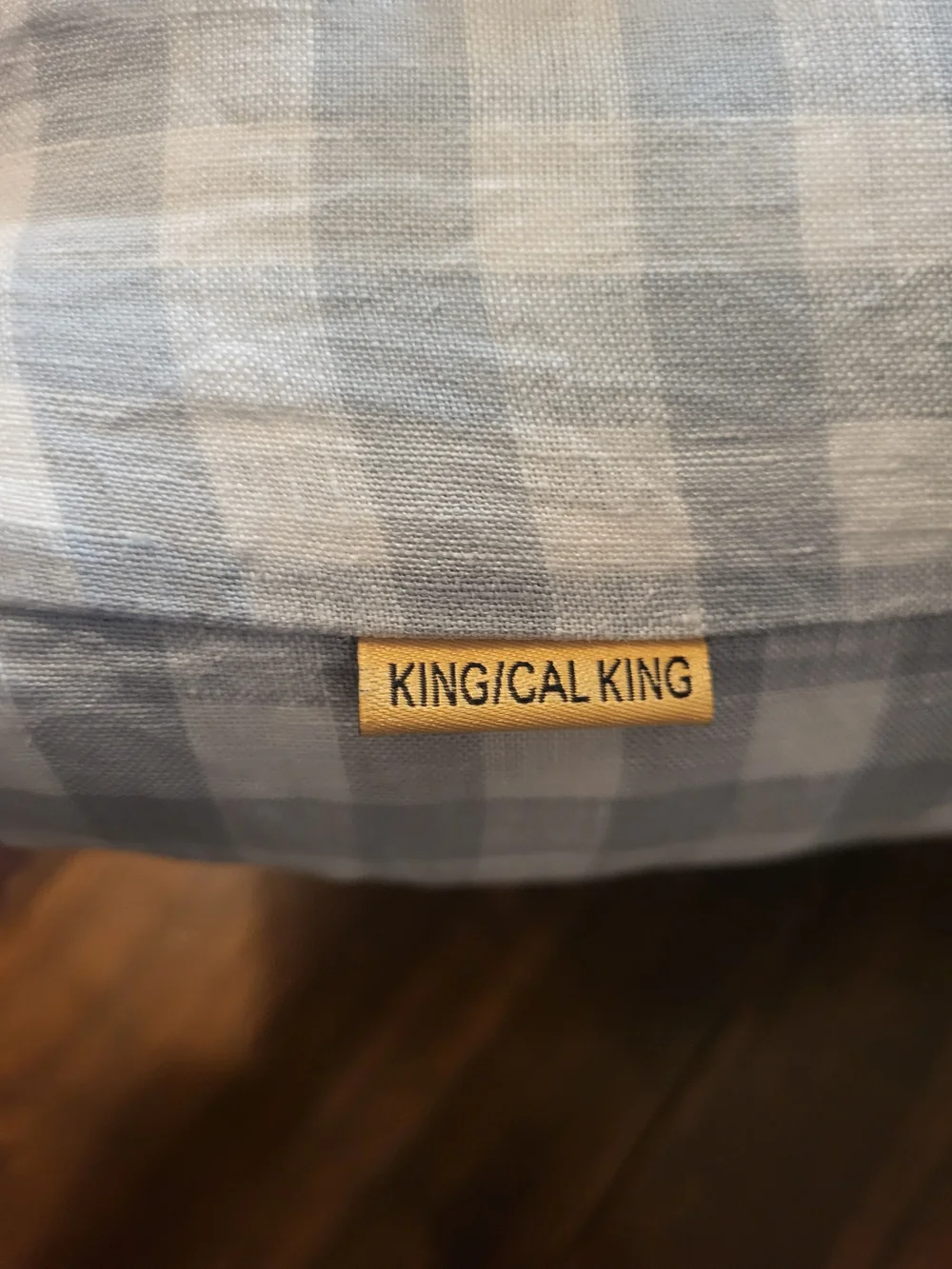 Quince European Linen Gingham Duvet Cover Boue Fog Like New